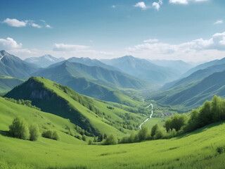 landscape with mountains