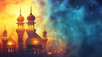 Islamic Background design for Ramadan , generative ai, 
