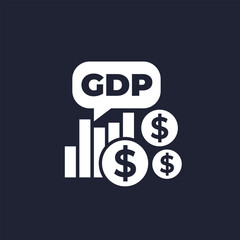 GDP vector icon, Gross Domestic Product