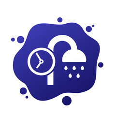 shower time icon with a clock