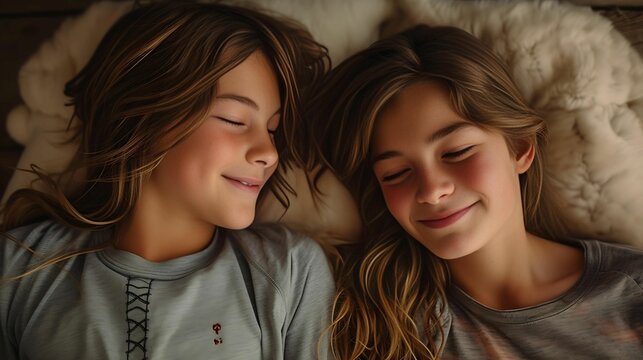 National Sibling Day. Capturing the unique bond in a documentary style, siblings sharing a moment of laughter, framed in an editorial and magazine photography composition