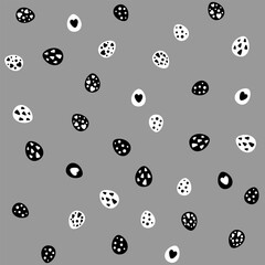 Vector seamless pattern with hand drawn motley eggs