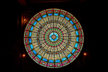 Rose window in Saint Philippe du Roule catholic church, Paris.