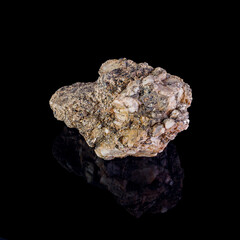 Mineral stone on a black background close-up