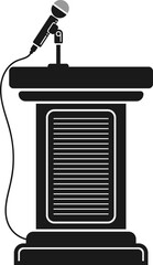 Podium and microphone