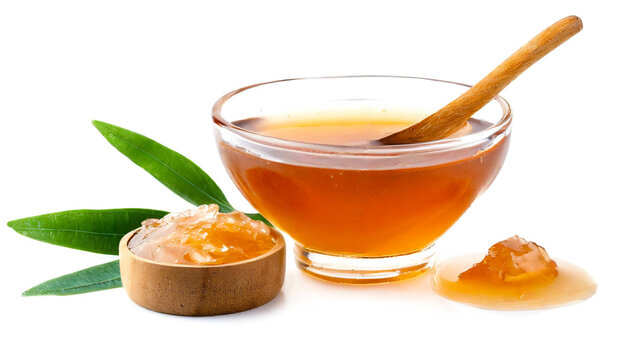 Agavensirup isoliert auf wei&szlig;en Hintergrund, Freistelle