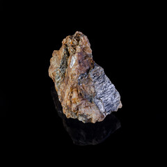 Beautiful mineral stone on a black background