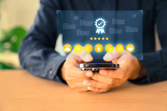 Smile face icon for customer services rating feedback satisfaction survey online business review questionnaire on technology data exchanges development for service mind social media global marketing.