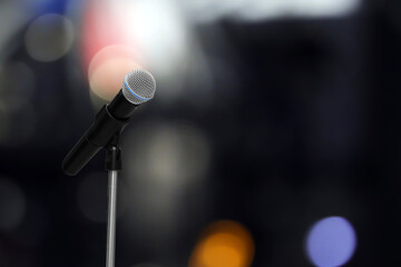 Microphone for press conference speaker report interview concepts or broadcasting public speaking...
