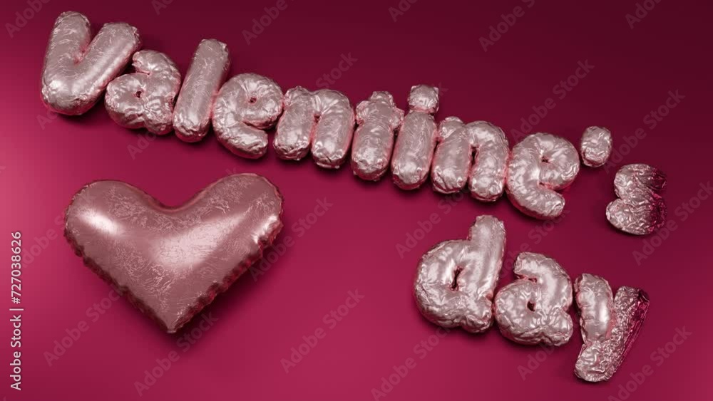 Aufkleber 3d text animation. letters are inflatable balloons that inflate and form into a message. the text is