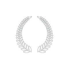 icon wreaths and branches with leaves. Hand drawing laurel wreaths and branches