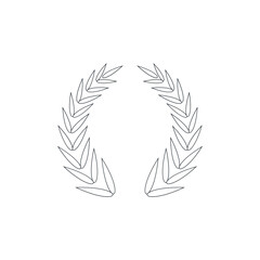 icon wreaths and branches with leaves. Hand drawing laurel wreaths and branches