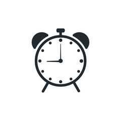 alarm clock icon, alarm clock black and white background