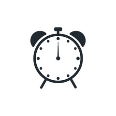 alarm clock icon, alarm clock black and white background