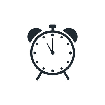 alarm clock icon, alarm clock black and white background