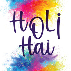 Holi Hai Text For Holi Festival of colors, Holi Celebration, social media post, greetings