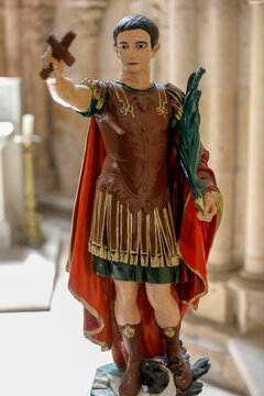 Saint Julien cathedral, Le Mans, France. Saint Martin statue