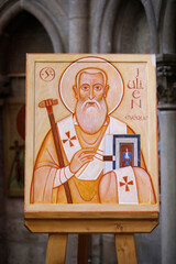 Saint Julien cathedral, Le Mans, France. Bishop Saint Julian icon