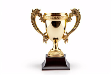 Fototapeta na wymiar Golden trophy model 3D rendering, sports competition competition scene illustration element