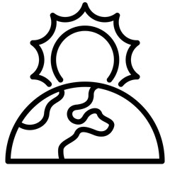 earth with sun icon