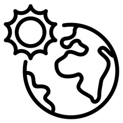 earth with sun icon