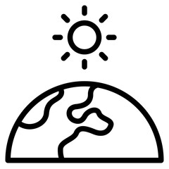 earth with sun icon