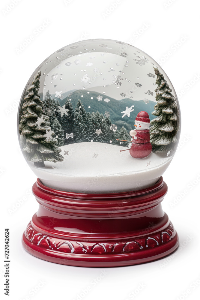 Poster snow globe retro toy collectible item. created with generative ai technology