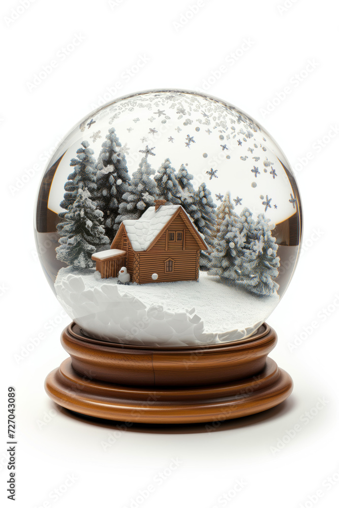 Poster snow globe retro toy collectible item. created with generative ai technology