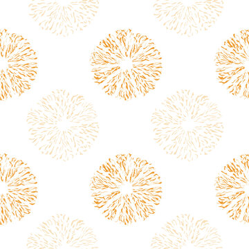 Simple seamless textile pattern with color round elements. Vector background illusrtration.