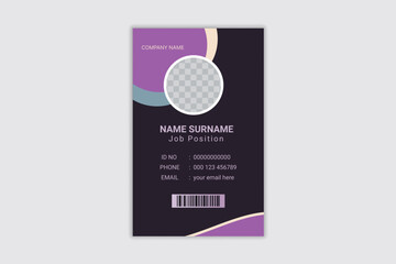 Simple minimal identity card template design with space for image.