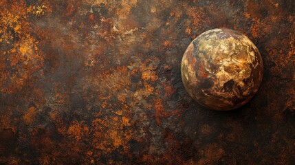 Obraz na płótnie Canvas Planet earth made of rusty metal. View from space to earth. 