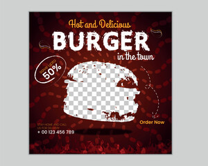 Restaurant food menu social media post.