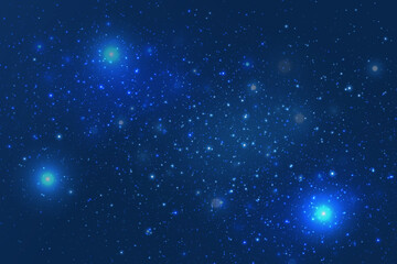 Fototapeta na wymiar Starry night sky. Stars on a night background with glare of light. Galaxy space background.
