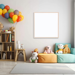 Colorful bedroom of a kid, child