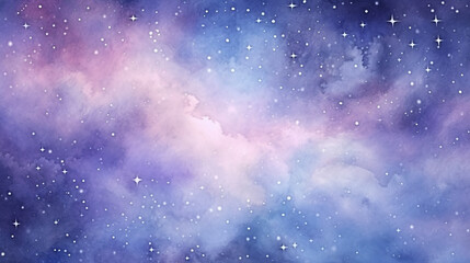 Naklejka premium Galaxy watercolor background. Generative AI
