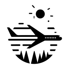 minimal Airlines logo with creative shape icon, flat symbol 