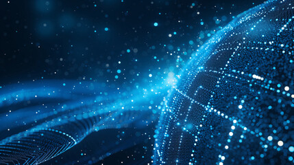 Lines penetrate the pixel earth globalization technology background, globalization technology concept illustration