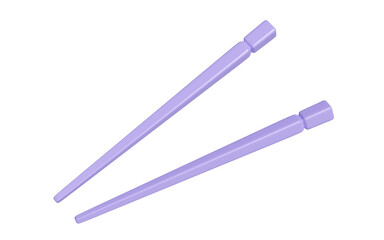 3d chopstick chinese or chopstick japanese isolated. 3d render illustration