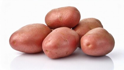 Fresh potatoes isolated on white background. Healthy food photography concept.