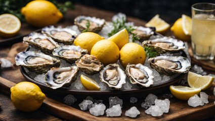 oysters with lemon