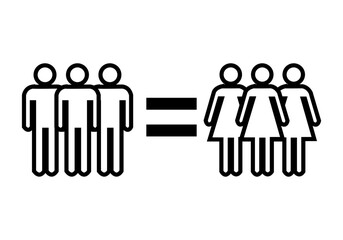 Igualdad entre grupo de mujeres y hombres.