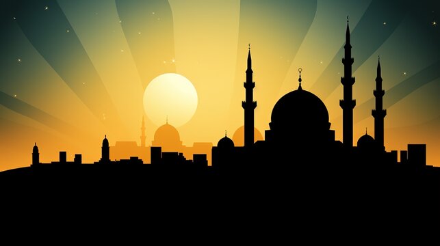 Ramadan Kareem Greeting Background Islamic 3d illustration design, generative ai