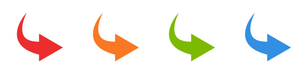 Multicolored Arrow Set. Arrow Set for Dynamic Data Representation. Vector Illustration