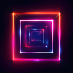 a colorful linear square shape that glows in the dark, adding vibrancy to this captivating abstract neon background
