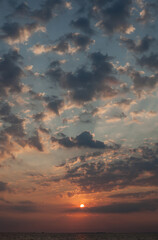 The picturesque sun over the sea