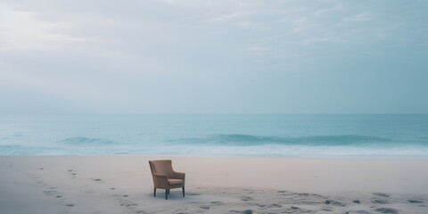Fototapeta na wymiar Vacation holiday recreation on beach concept. Beach chair. 