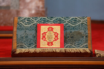 Fototapeta premium Armenian Catholicosate of the Great House of Cilicia, Antelias, Lebanon. Cathedral altar