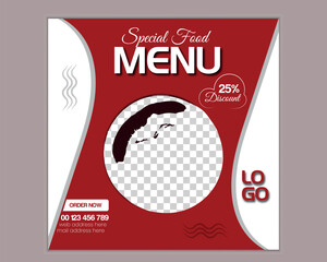 Free special delicious food social media banner post template.