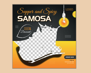 Free special delicious food social media banner post template.