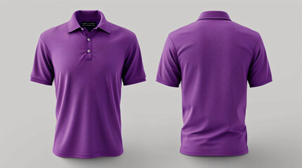 A stylish and versatile purple polo shirt mockup, perfect for showcasing your designs. The front...